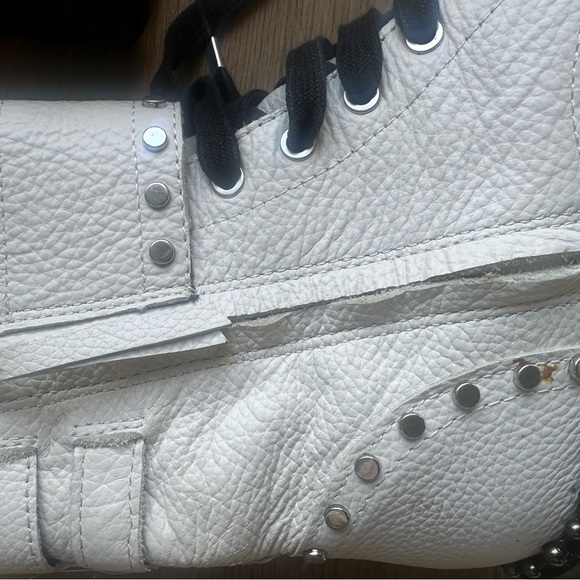 Sam Edelman Jennifer White Studded Combat Boots - Picture 6 of 7